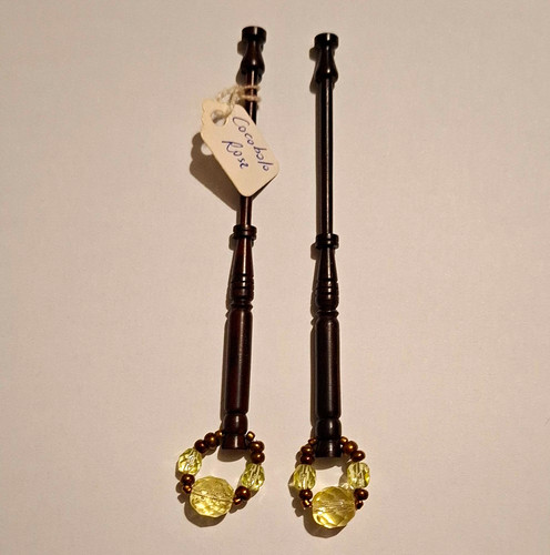 Pair wooden tatting - pair,