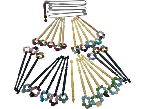 Lacemaking bobbins beaded - lacemaking,