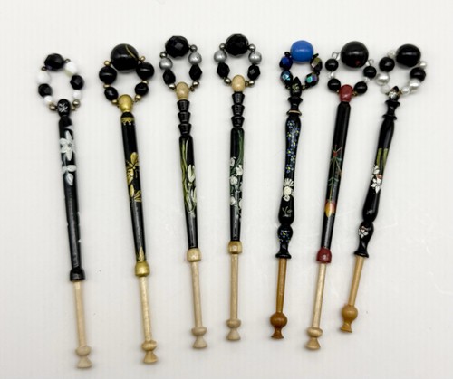 Hand painted lace bobbins - 7,