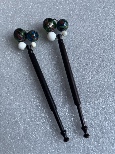 Pair fine dark wood - pair,