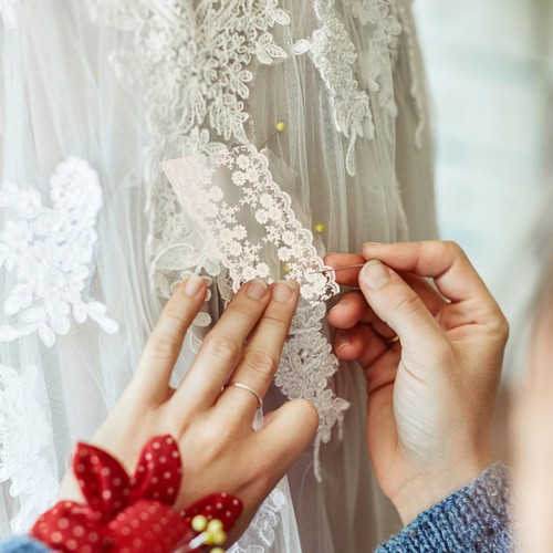 Durable white lace fabric trim - white,