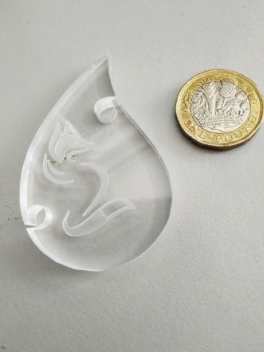 Rare vintage carved lucite - carved,